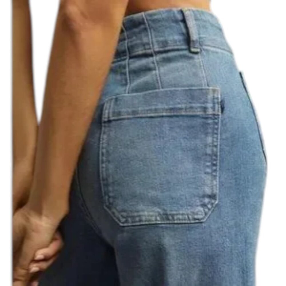 Anthropologie Pilcro Skipper Wide Leg Crop Jeans High Rise 29 - Picture 3 of 12